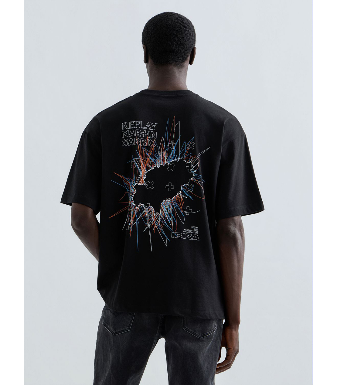 REPLAY &times; MARTIN GARRIX グラフィックTEE IBIZA ISLAND 詳細画像 ブラック 4